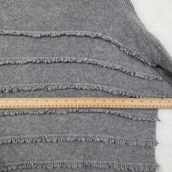 Saks Fifth Avenue Sweater Womens XL Fringe Textured Pullover Wool Cashmere Blend - Picture 7 of 8